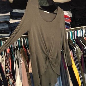 Long sleep olive green shirt